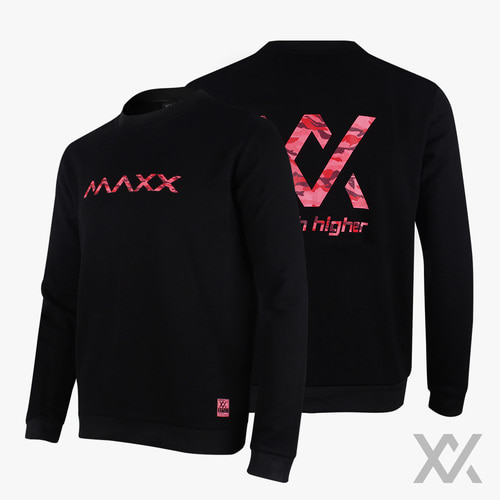 [맥스] 남성 여성 맨투맨 티셔츠 MXFT(MTM02)_Black&amp;Pink