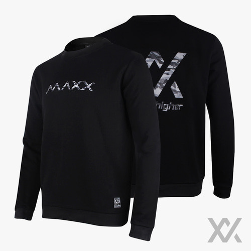 [맥스] 남성 여성 맨투맨 티셔츠 MXFT(MTM02)_Black&amp;Gray